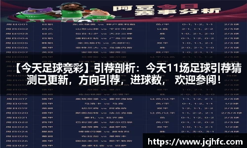 【今天足球竞彩】引荐剖析：今天11场足球引荐猜测已更新，方向引荐，进球数， 欢迎参阅！